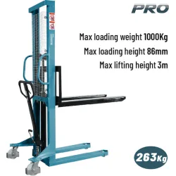 BORMANN Pro BWR5531 Περονοφόρο Χειροκίνητο Ανύψωσης 1Ton, Ύψος Ανύψωσης 3.0m