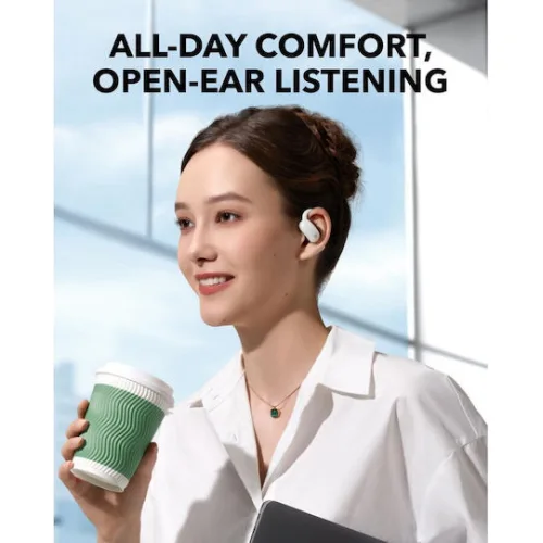 Soundcore by Anker AeroFit 2 Open Ear Bluetooth Handsfree Ακουστικά με Αντοχή στον Ιδρώτα και Θήκη Φόρτισης Λευκά