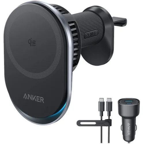 Anker Prime MagGo AirCool Βάση Κινητού Αυτοκινήτου με Ρυθμιζόμενα Άγκιστρα και Ασύρματη Φόρτιση ΜαύρηΚωδικός: B2933H11