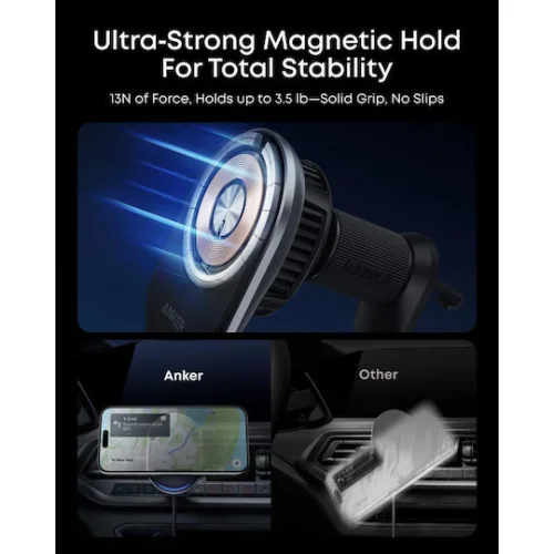 Anker Prime MagGo AirCool Βάση Κινητού Αυτοκινήτου με Ρυθμιζόμενα Άγκιστρα και Ασύρματη Φόρτιση ΜαύρηΚωδικός: B2933H11