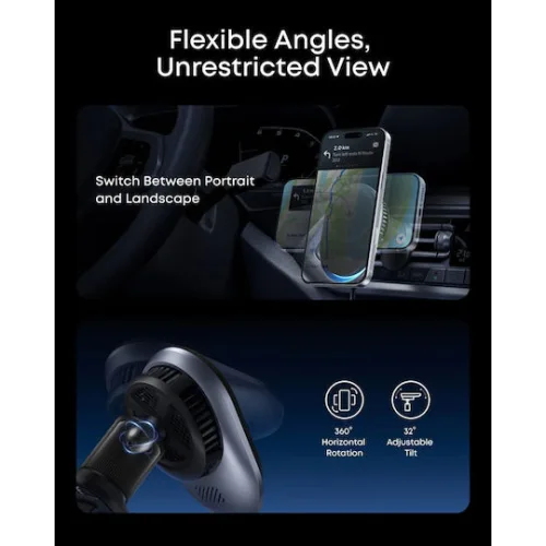 Anker Prime MagGo AirCool Βάση Κινητού Αυτοκινήτου με Ρυθμιζόμενα Άγκιστρα και Ασύρματη Φόρτιση ΜαύρηΚωδικός: B2933H11