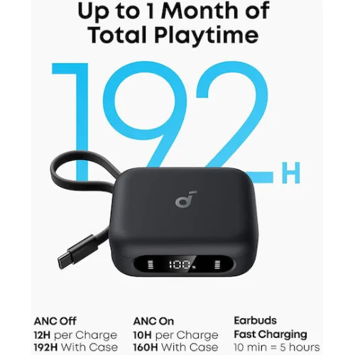 Soundcore by Anker P41i In-ear Bluetooth Handsfree Ακουστικά με Αντοχή στον Ιδρώτα και Θήκη Φόρτισης Μαύρα