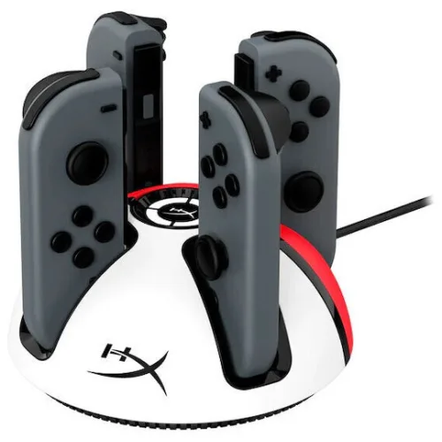 HyperX ChargePlay Quad 2 Βάση για 4 χειριστήρια Switch Λευκό / Κόκκινο 6Y2G7AA