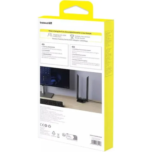 Baseus Fastjoy Αντάπτορας Δικτύου USB με Ασύρματη Σύνδεση Wi-Fi 1800Mbps