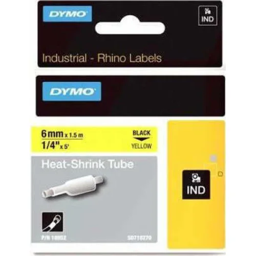 Dymo 18052 Ταινία Ετικετογράφου 1.5m x 6mm σε Κίτρινο Χρώμα Συμβατή με Dymo D1, Dymo Rhino/INDΚωδικός: S0718270