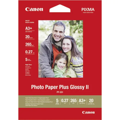 Canon PP-201 Φωτογραφικό Χαρτί Plus ΙΙ A3+ 275gr/m² για Εκτυπωτές Inkjet 20 ΦύλλαΚωδικός: 2311B021