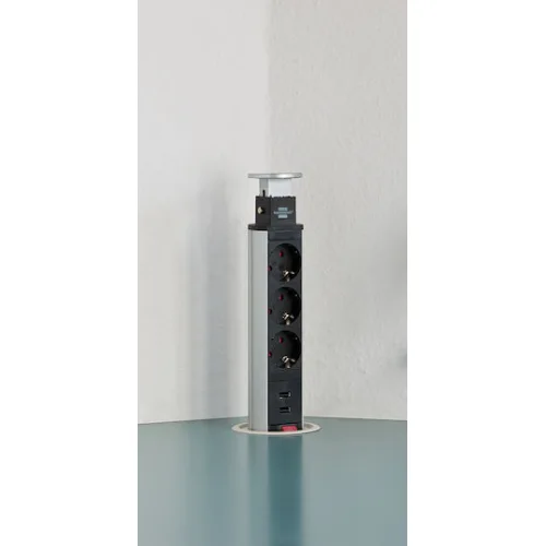 Brennenstuhl Tower 3 Πολύπριζο 3 Θέσεων με 2 USB-A, Διακόπτη και Καλώδιο 2mΚωδικός: 1396200013