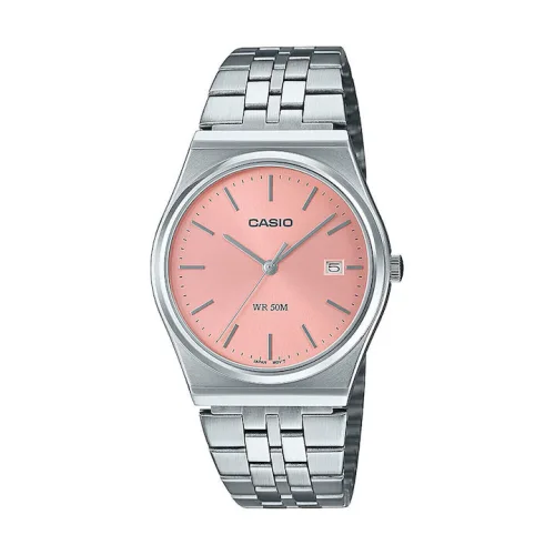 Casio Collection Ανδρικό Ρολόι 35mm Μπαταρίας με Ασημί Μεταλλικό Μπρασελέ