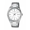 Casio Ανδρικό Ρολόι 38.5mm Μπαταρίας με Ασημί Μεταλλικό Μπρασελέ