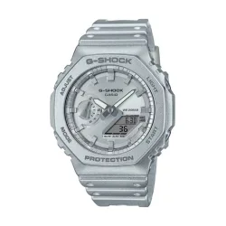 Casio G-shock Ανδρικό Ρολόι 45.4mm Αυτόματο με Ασημί Καουτσούκ Λουράκι