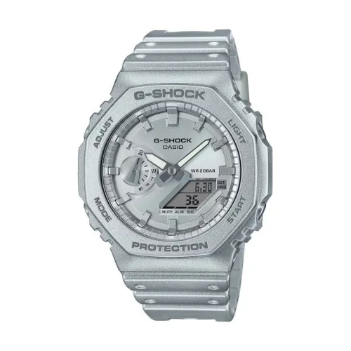 Casio G-shock Ανδρικό Ρολόι 45.4mm Αυτόματο με Ασημί Καουτσούκ Λουράκι