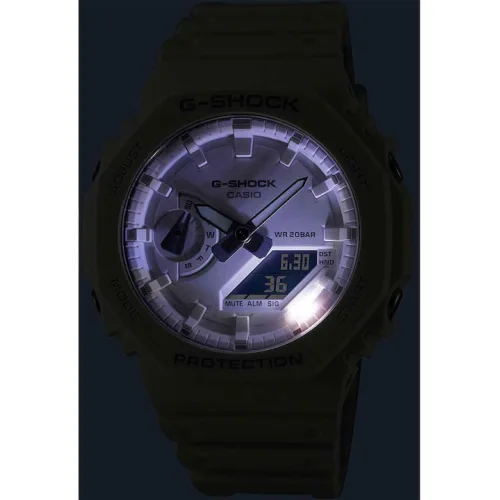 Casio G-shock Αναλογικό/Ψηφιακό Ανδρικό Ρολόι 44.5mm Χρονογράφος Μπαταρίας με Κίτρινο Καουτσούκ Λουράκι
