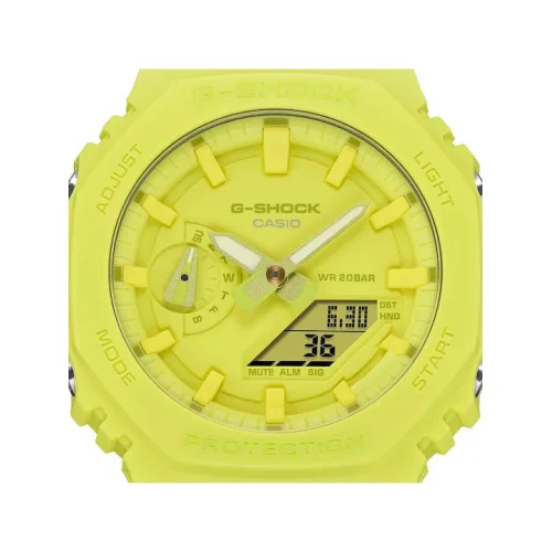 Casio G-shock Αναλογικό/Ψηφιακό Ανδρικό Ρολόι 44.5mm Χρονογράφος Μπαταρίας με Κίτρινο Καουτσούκ Λουράκι