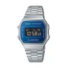 Casio Vintage Iconic Ψηφιακό Ανδρικό Ρολόι 36mm Αυτόματο με Ασημί Μεταλλικό Μπρασελέ