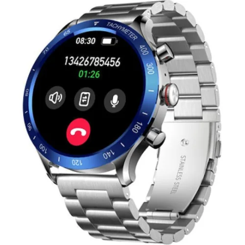 Riversong Motive 9 Max Smartwatch με Παλμογράφο (Ασημί)