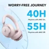Anker Space One Ασύρματα / Ενσύρματα Over Ear Ακουστικά με 55 ώρες Λειτουργίας Ροζ