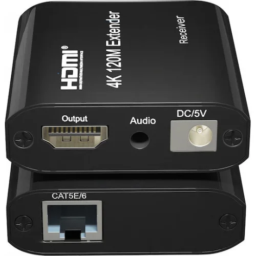 Powertech Hdmi Video Extender Cab-h195 Μέσω Καλωδίου Rj45 4k/30hz Loop Έως 120m Powertech