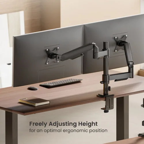 Powertech Βάση Γραφείου για 2 Οθόνες έως 32" με Βραχίονα (PT-1628)