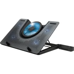 Trust GXT 1125 Quno Cooling Pad για Laptop έως 17.3" με 5 Ανεμιστήρες και Φωτισμό Γκρι