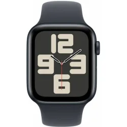 Apple Watch SE 2024 Aluminium 44mm Αδιάβροχο με Παλμογράφο (Midnight με Midnight Sport Band - S/M)