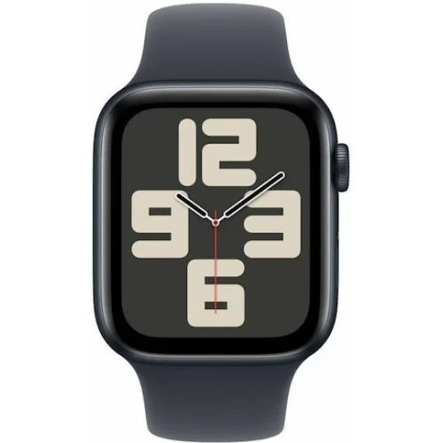 Apple Watch SE 2024 Aluminium 44mm Αδιάβροχο με Παλμογράφο (Midnight με Midnight Sport Band - S/M)