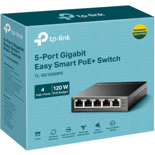 TP-LINK TL-SG105MPE v2 Unmanaged L2 PoE+ Switch με 5 Θύρες Ethernet