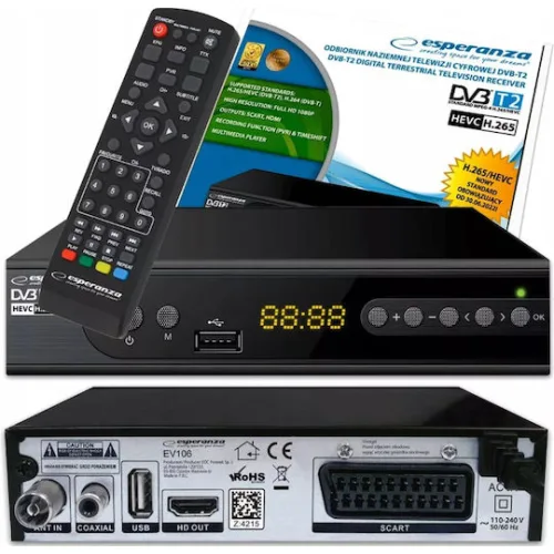 Esperanza EV106R Ψηφιακός Δέκτης Mpeg-4 Full HD (1080p) Συνδέσεις HDMI / USB
