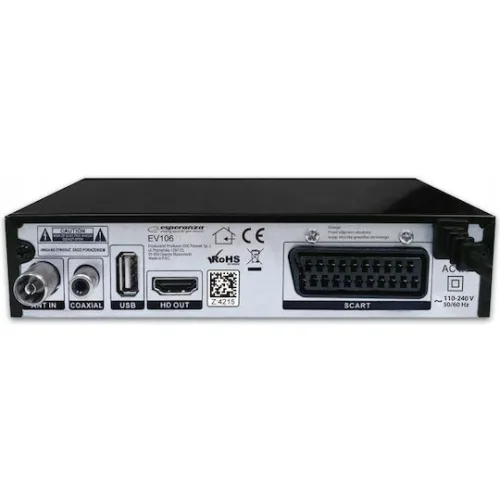 Esperanza EV106R Ψηφιακός Δέκτης Mpeg-4 Full HD (1080p) Συνδέσεις HDMI / USB