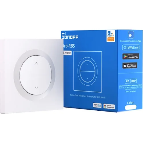 Sonoff MINI-RBS-E Διακόπτης Τοίχου Wi-Fi Ρολών με Πλαίσιο Λευκός