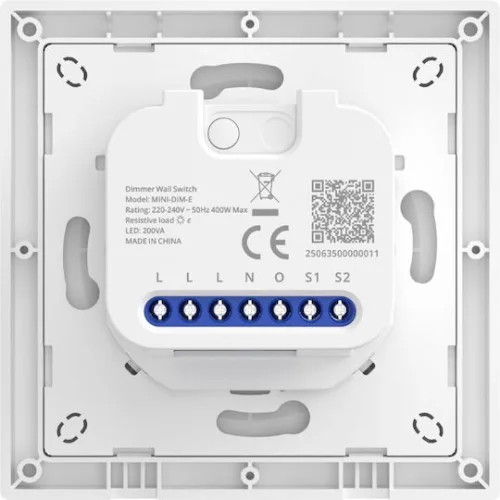 Sonoff Διακόπτης Dimmer με Πλαίσιο LED Μπουτόν 400W σε Λευκό Χρώμα