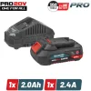 BORMANN Pro BBP9920 Starter Kit 20V, Mπαταρία 2.0Ah & Φορτιστής 2.4Α