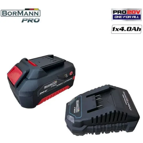 BORMANN Pro BBP9940 Starter Kit 20V, Μπαταρία 4.0Ah & Φορτιστής 2.4Α