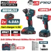 BORMANN Pro BBP5465X44T2CA Σετ Compact Brushless Κρουστικό Δραπανοκατσάβιδο & Μπουλονόκλειδο 2σε1