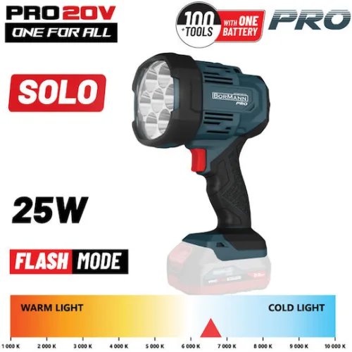 BORMANN Pro BBP3905 Φακός Προβολέας Μπαταρίας 20V, 1000/2500Lm, SOLO