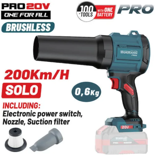 BORMANN Pro BBP5442 Φυσητήρας-Απορροφητήρας Compact,Brushless Μπαταρίας 20V, SOLO