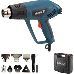 BORMANN BHG2200 Πιστόλι Θερμού Αέρα 2000W Και Αξεσουάρ σε Βαλίτσα