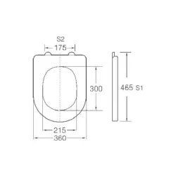 BORMANN BTW1010 Κάλυμμα Λεκάνης Gemini 465x360mm Soft Close, Duroplast, 2.55KG