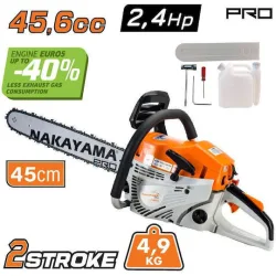 Nakayama PC4610 Αλυσοπρίονο Βενζίνης 2.4hp 5.5kg με Λάμα 45cm και Easy Start
Κωδικός: 036463