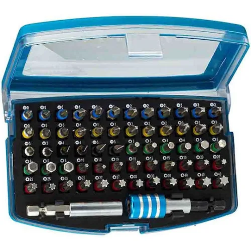 Bormann Pro Σετ 62 Μύτες Κατσαβιδιού Ίσιο / Σταυρός / Torx / Αστέρι BHT1310Κωδικός: 028949