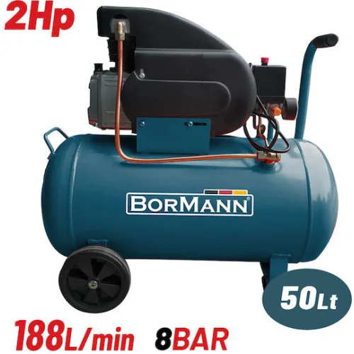 BORMANN BAT5012 Αεροσυμπιεστής Μονομπλόκ,2Hp,50L,188L/min