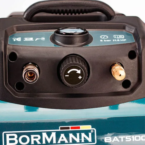 Bormann Pro BAT5100 Μονοφασικό Κομπρεσέρ Αέρος 97dB με Ισχύ 1.5hp και Αεροφυλάκιο 6ltΚωδικός: 035541