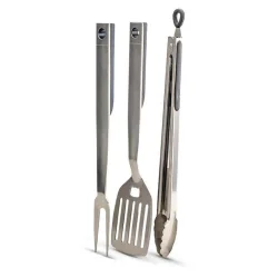 Bormann BBQ1007 Σετ 3 Εργαλείων BBQ με Σπάτουλα, Πιρούνα και Τσιμπίδα