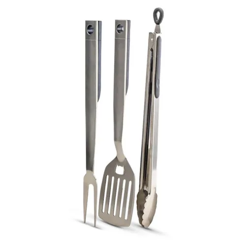 Bormann BBQ1007 Σετ 3 Εργαλείων BBQ με Σπάτουλα, Πιρούνα και Τσιμπίδα