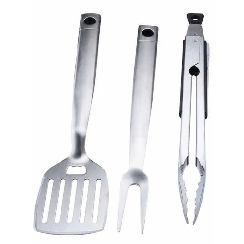 Bormann BBQ1007 Σετ 3 Εργαλείων BBQ με Σπάτουλα, Πιρούνα και Τσιμπίδα