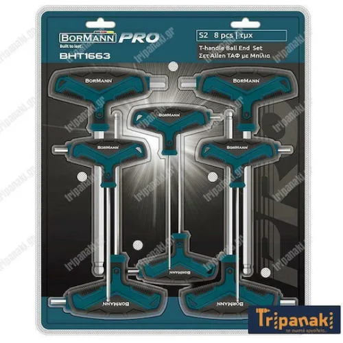Bormann Pro Σετ 8 Κλειδιά Allen σε Σχήμα Ταφ BHT1663Κωδικός: 036586
