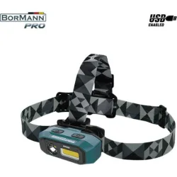 Bormann Pro Επαναφορτιζόμενος Φακός Κεφαλής LED IP54 Διπλής Λειτουργίας με Μέγιστη Φωτεινότητα 800lm BPR6065Κωδικός: 035558