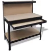 Bormann BWB1200 Πάγκος Εργασίας 120x60x155cm με Πλάτη και 2 Συρτάρια 011811