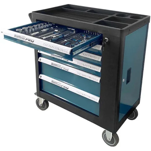 BORMANN Pro BWR7600SET Εργαλειοφορέας 6 Συρτάρια Πλαϊνό Ντουλάπι Και 120 Εργαλεία Cr-V