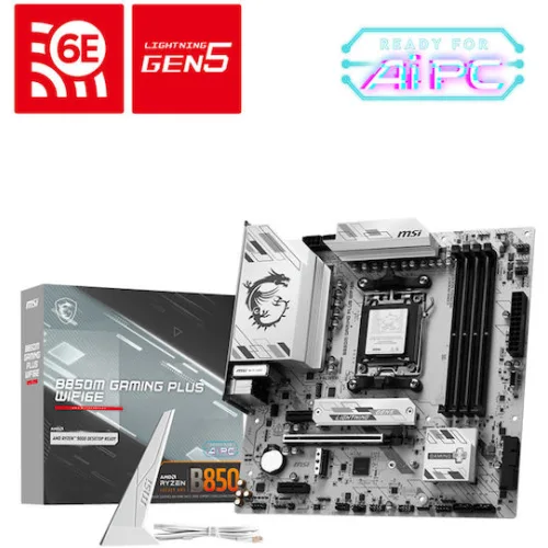 MSI MB B850M GAMING PLUS WIFI6E, SOCKET AMD AM5, CS AMD B850, 4 DIMM SOCKETS DDR5, DP/ HDMI, PCI-E GEN 5.0, 2.5G LAN, WIFI6E, MICRO-ATX, 3YW.