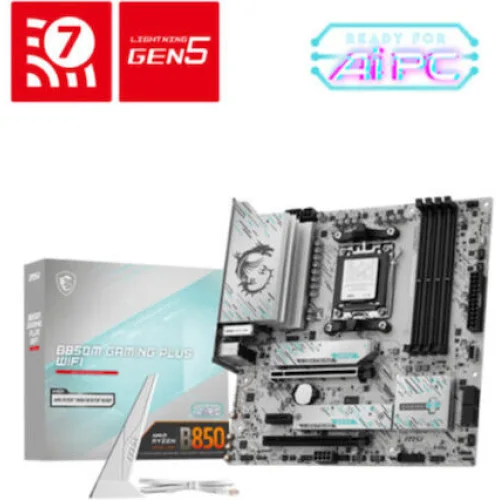 MSI MB B850M GAMING PLUS WIFI6E, SOCKET AMD AM5, CS AMD B850, 4 DIMM SOCKETS DDR5, DP/ HDMI, PCI-E GEN 5.0, 2.5G LAN, WIFI6E, MICRO-ATX, 3YW.